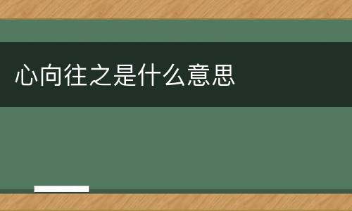 心向往之是什么意思