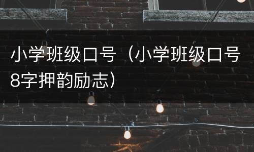 小学班级口号（小学班级口号8字押韵励志）