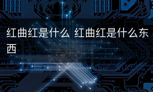 红曲红是什么 红曲红是什么东西