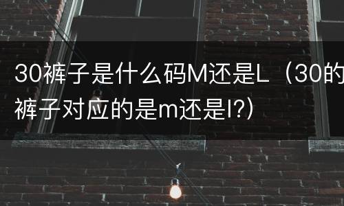 30裤子是什么码M还是L（30的裤子对应的是m还是l?）