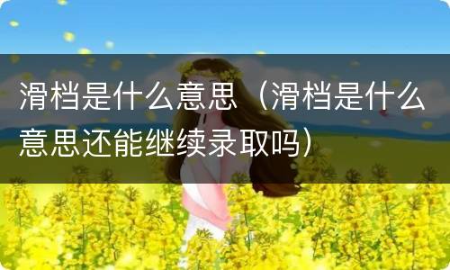 滑档是什么意思（滑档是什么意思还能继续录取吗）