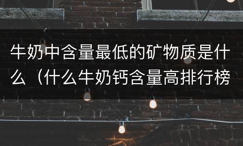牛奶中含量最低的矿物质是什么（什么牛奶钙含量高排行榜）