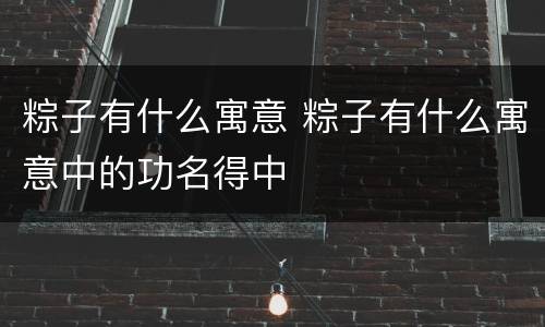 粽子有什么寓意 粽子有什么寓意中的功名得中