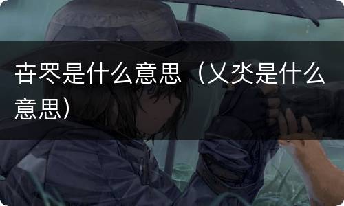 卋罖是什么意思（乂氼是什么意思）