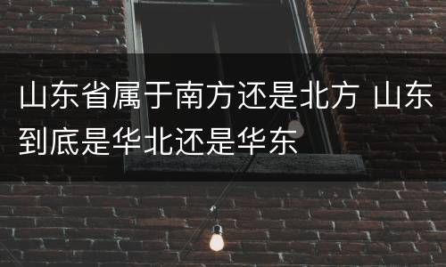山东省属于南方还是北方 山东到底是华北还是华东