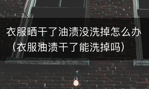 衣服晒干了油渍没洗掉怎么办（衣服油渍干了能洗掉吗）