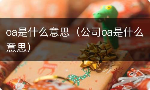 oa是什么意思（公司oa是什么意思）