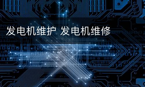 发电机维护 发电机维修