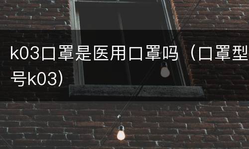 k03口罩是医用口罩吗（口罩型号k03）