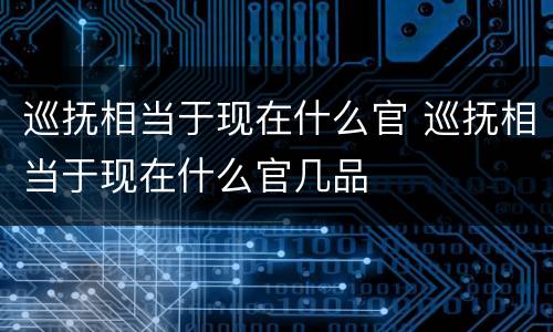 巡抚相当于现在什么官 巡抚相当于现在什么官几品