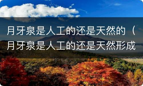 月牙泉是人工的还是天然的（月牙泉是人工的还是天然形成的）