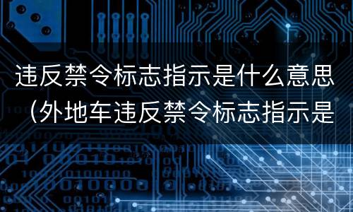 违反禁令标志指示是什么意思（外地车违反禁令标志指示是什么意思）