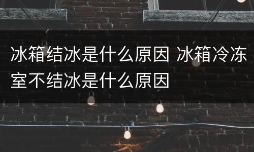 冰箱结冰是什么原因 冰箱冷冻室不结冰是什么原因