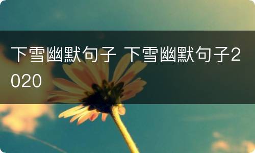 下雪幽默句子 下雪幽默句子2020