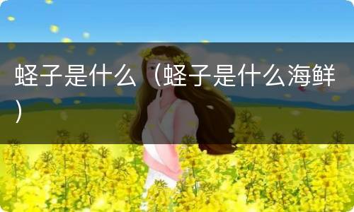 蛏子是什么（蛏子是什么海鲜）