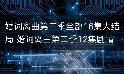 婚词离曲第二季全部16集大结局 婚词离曲第二季12集剧情