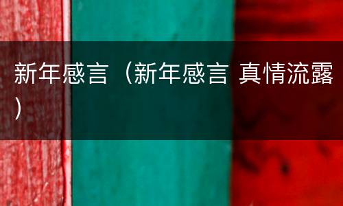 新年感言（新年感言 真情流露）
