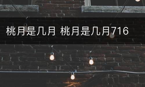 桃月是几月 桃月是几月716