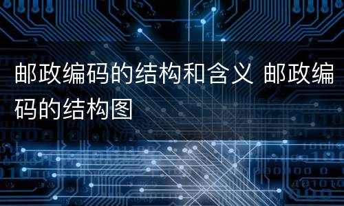 邮政编码的结构和含义 邮政编码的结构图