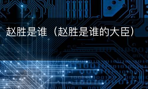 赵胜是谁（赵胜是谁的大臣）