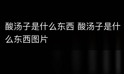 酸汤子是什么东西 酸汤子是什么东西图片