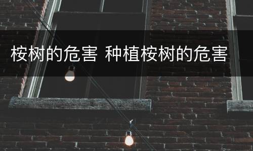 桉树的危害 种植桉树的危害