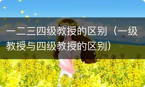 一二三四级教授的区别（一级教授与四级教授的区别）