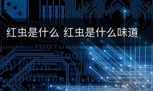 红虫是什么 红虫是什么味道