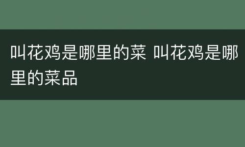 叫花鸡是哪里的菜 叫花鸡是哪里的菜品
