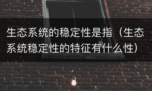 生态系统的稳定性是指（生态系统稳定性的特征有什么性）