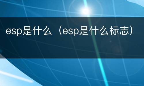 esp是什么（esp是什么标志）