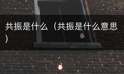 共振是什么（共振是什么意思）