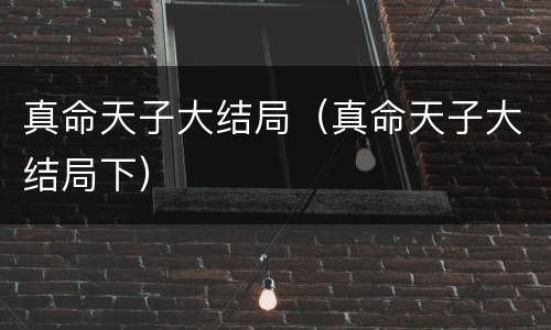 真命天子大结局（真命天子大结局下）
