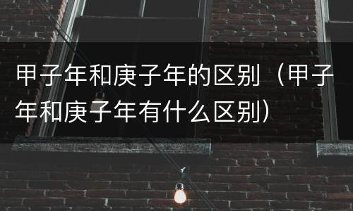 甲子年和庚子年的区别（甲子年和庚子年有什么区别）