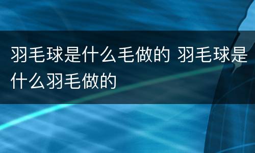羽毛球是什么毛做的 羽毛球是什么羽毛做的