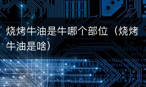 烧烤牛油是牛哪个部位（烧烤牛油是啥）
