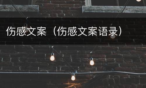 伤感文案（伤感文案语录）