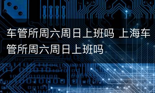 车管所周六周日上班吗 上海车管所周六周日上班吗