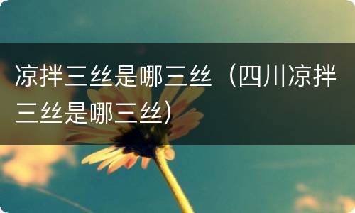 凉拌三丝是哪三丝（四川凉拌三丝是哪三丝）