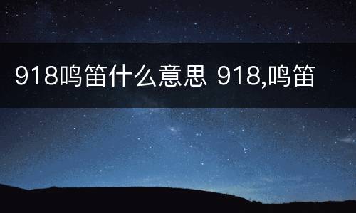 918鸣笛什么意思 918,鸣笛