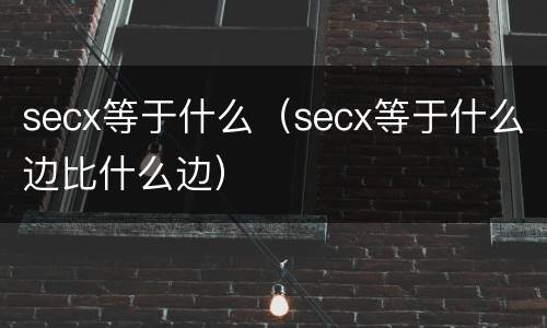 secx等于什么（secx等于什么边比什么边）