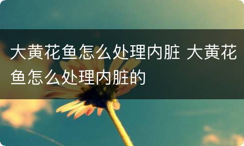 大黄花鱼怎么处理内脏 大黄花鱼怎么处理内脏的