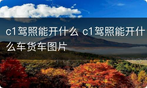 c1驾照能开什么 c1驾照能开什么车货车图片