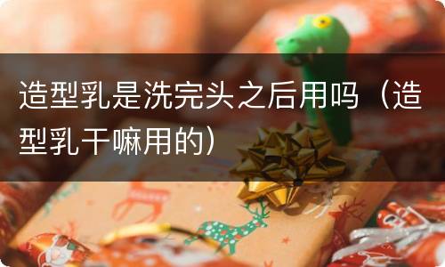 造型乳是洗完头之后用吗（造型乳干嘛用的）