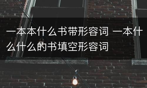 一本本什么书带形容词 一本什么什么的书填空形容词