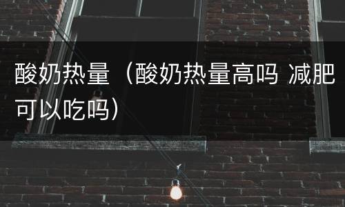 酸奶热量（酸奶热量高吗 减肥可以吃吗）