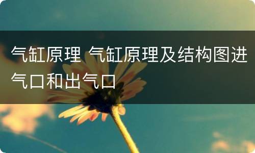 气缸原理 气缸原理及结构图进气口和出气口