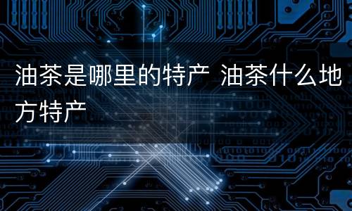 油茶是哪里的特产 油茶什么地方特产