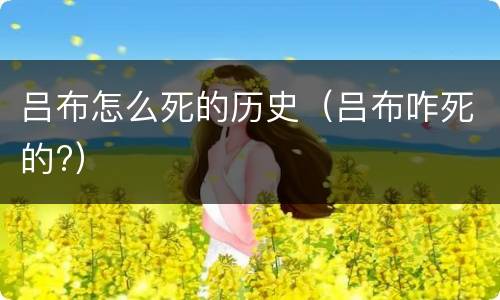 吕布怎么死的历史（吕布咋死的?）