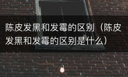 陈皮发黑和发霉的区别（陈皮发黑和发霉的区别是什么）